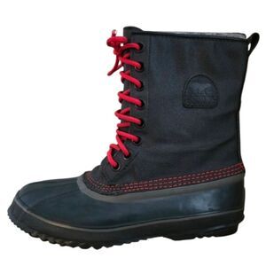 SOREL Boots Mens Size 9 1964 Premium Waterproof Boots Black Red NM1560-012